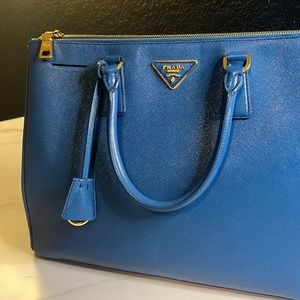 Authentic Prada Galleria Blue Lagoon Surf Large Size Well Kept by Collector